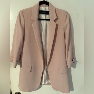 Zara Light Blush Pink Open-Front Blazer